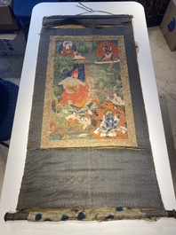 Deux thangkas repr&eacute;sentant Chakrasamvara et un roi Shambhala, Tibet, 18/19&egrave;me