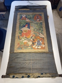 Twee thangka's met voorstelling van Chakrasamvara en een Shambhala-koning, Tibet, 18/19e eeuw