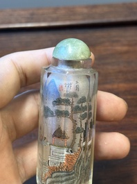 Five Chinese inside-painted glass snuff bottles, 20th C.