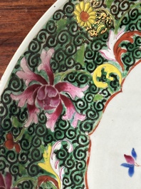 A Chinese famille rose dish with floral design, Qianlong