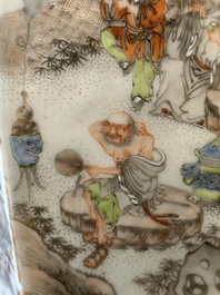 Tabouret en porcelaine de Chine famille verte de Canton &agrave; d&eacute;cor figuratif, 19&egrave;me