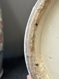 A pair of Chinese famille rose vases with narrative design, 19th C.