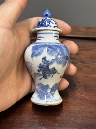 Five Chinese blue and white vases, Kangxi