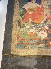 Twee thangka's met voorstelling van Chakrasamvara en een Shambhala-koning, Tibet, 18/19e eeuw