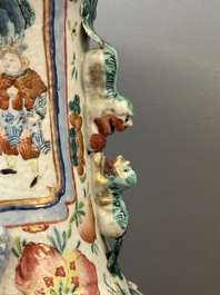 A pair of Chinese famille rose vases with narrative design, 19th C.
