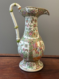 A rare large Chinese Canton famille rose ewer, 19th C.