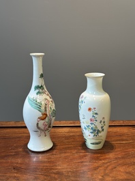 Two Chinese famille rose vase, Ju Ren Tang 居仁堂 mark, 19/20th C.