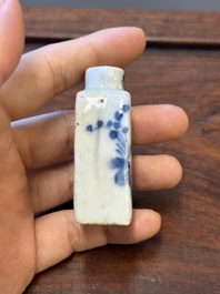 Ten Chinese blue and white vases and snuff bottles, 19th C.