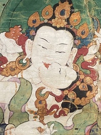 Deux thangkas repr&eacute;sentant Chakrasamvara et un roi Shambhala, Tibet, 18/19&egrave;me