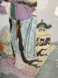 A Chinese famille rose 'Lan Caihe' vase, Qianlong mark and of the period