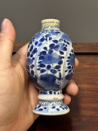 Five Chinese blue and white vases, Kangxi