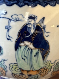A Chinese doucai 'Eight Immortals' vase, Qianlong mark, Republic