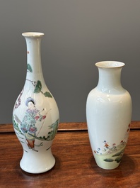 Two Chinese famille rose vase, Ju Ren Tang 居仁堂 mark, 19/20th C.