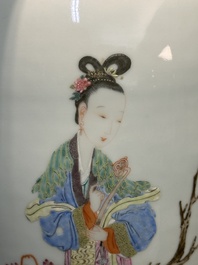 A Chinese famille rose 'Lan Caihe' vase, Qianlong mark and of the period