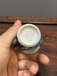 Five Chinese blue and white vases, Kangxi