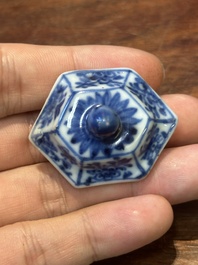 Two Chinese blue and white ewers and covers, Kangxi