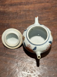 A Chinese miniature Imari-style teapot, Kangxi
