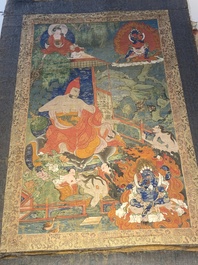 Deux thangkas repr&eacute;sentant Chakrasamvara et un roi Shambhala, Tibet, 18/19&egrave;me