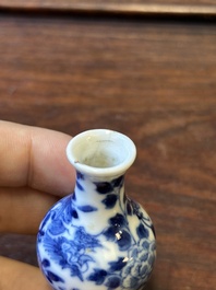 Ten Chinese blue and white vases and snuff bottles, 19th C.