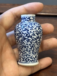 Ten Chinese blue and white vases and snuff bottles, 19th C.