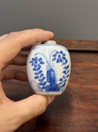 Five Chinese blue and white vases, Kangxi