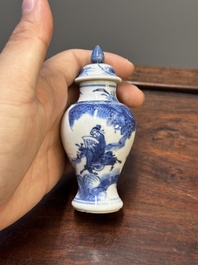 Five Chinese blue and white vases, Kangxi