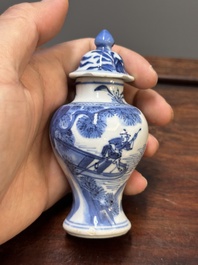 Five Chinese blue and white vases, Kangxi