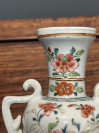 An unusual Chinese famille rose export porcelain vase, Qianlong