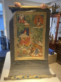 Twee thangka's met voorstelling van Chakrasamvara en een Shambhala-koning, Tibet, 18/19e eeuw