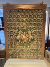 Deux thangkas repr&eacute;sentant Chakrasamvara et un roi Shambhala, Tibet, 18/19&egrave;me