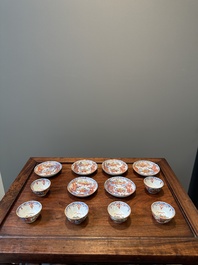 A collection of 23 Chinese cups and saucers, Kangxi/Qianlong