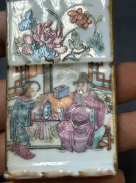 A Chinese famille rose brush rest, 19th C.