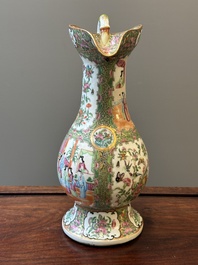 A rare large Chinese Canton famille rose ewer, 19th C.