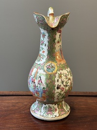 A rare large Chinese Canton famille rose ewer, 19th C.