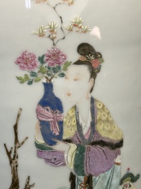 A Chinese famille rose 'Lan Caihe' vase, Qianlong mark and of the period