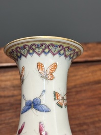 A Chinese famille rose vase with butterfly design, Guangxu mark, 19th C.