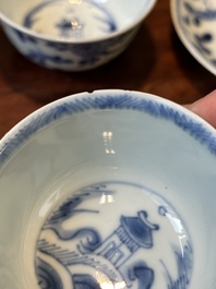 A collection of 23 Chinese cups and saucers, Kangxi/Qianlong