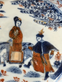 A pair of Chinese Imari-style 'Xi Xiang Ji' plates, Kangxi