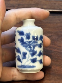 Ten Chinese blue and white vases and snuff bottles, 19th C.