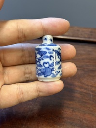 Ten Chinese blue and white vases and snuff bottles, 19th C.