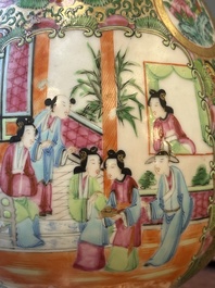 Een zeldzame grote Chinese Canton famille rose kan, 19e eeuw