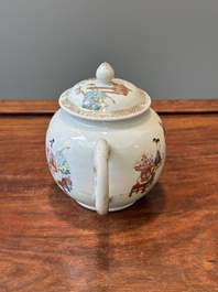 A Chinese gilt famille rose teapot, Yongzheng