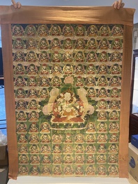 Deux thangkas repr&eacute;sentant Chakrasamvara et un roi Shambhala, Tibet, 18/19&egrave;me