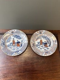 A pair of Chinese Imari-style 'Xi Xiang Ji' plates, Kangxi