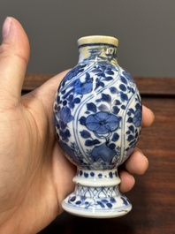 Five Chinese blue and white vases, Kangxi