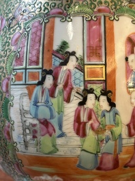 A rare large Chinese Canton famille rose ewer, 19th C.