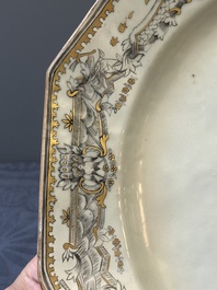 A Chinese armorial dish and a plate for the Dutch market with the arms of 'De Heere', Qianlong