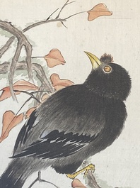 Chinese school: Seven works with birds and flowers, ink and colour on silk, signed Jinghan 景涵, 19/20th C.