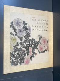 Chinese school: Six works with birds, flowers and fruits, ink and colour on paper, 19/20th C.