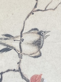 Chinese school: Six works with birds, flowers and fruits, ink and colour on paper, 19/20th C.